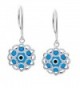 Bling Jewelry .925 Silver Blue Evil Eye Filigree Drop Earrings - CC11770R8E9