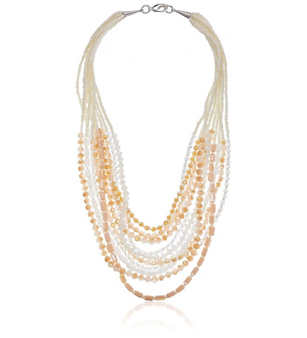 Panacea Ivory and White Crystal Statement Strand Necklace- 20'' - C611UL664K5