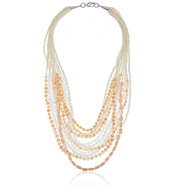 Panacea Ivory and White Crystal Statement Strand Necklace- 20'' - C611UL664K5