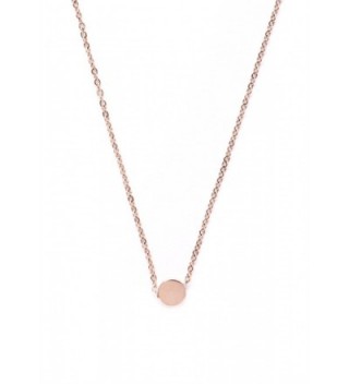 Circle Pendant Necklace Rose Gold | Minimalist Necklace with Round Charm - CW12MYUNW74