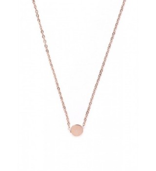 Circle Pendant Necklace Rose Gold | Minimalist Necklace with Round Charm - CW12MYUNW74