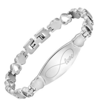 Infinity Love Heart Titanium Bracelet Engraved I Love You Adjustable Gift Box Included by Willis Judd - C412BJJM6QN