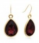 Sparkle Bargains Women's Fashion Faceted Pear Shape Teardrop Dangle Wire Hook Earrings - Red - C3127YDMRHV