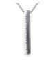 S925 Sterling Silver Faith Hope Inspirational Bar Pendant Necklace 20'' Chain - Silver - CK185306G30