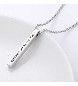 Sterling Inspirational Vertical Pendant Necklace