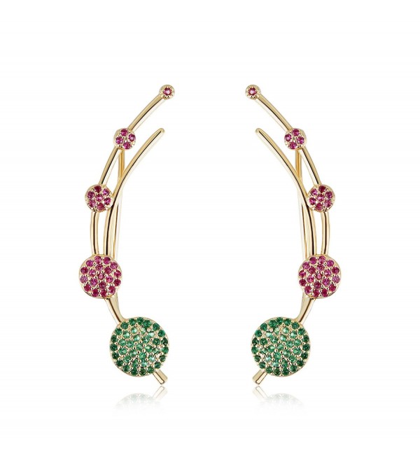 Mevecco Crawler Climber Earrings Jewelry Round Color - Color - CF185SGSK08