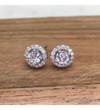 Rhodium Plated Sterling Zirconia Earrings