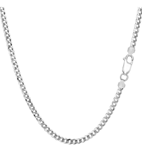 Sterling Silver Rhodium Plated Curb Chain Necklace- 3.0mm - CO1150Z8ZMR