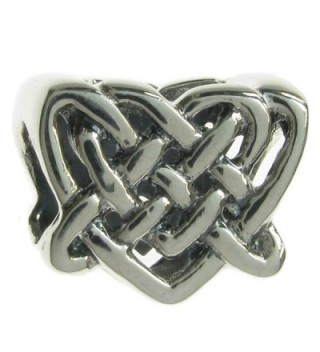Sterling Silver Celtic Love Knot Heart Bead for European Charm Bracelets - C31180W3PNV