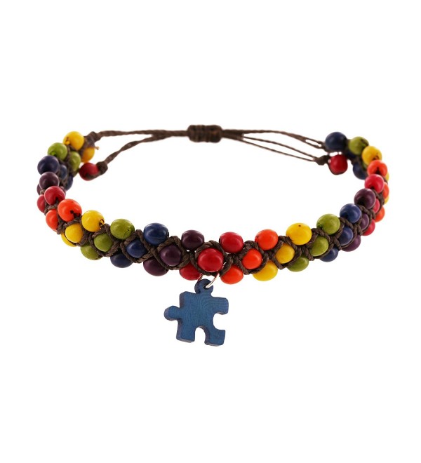 Autism Awareness Natural Rainbow Adjustable Bracelet - CG124FW8PQV