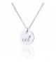 AOLO Small Script Initial Necklace Silver Initial Disc Necklaces - CL11W12QTMF