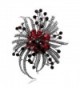 Brooch Pin by DoubleAccent Austrian Crystal Flower Brooch Pin Pendant- Choice of Colors - red - CH12N1YIBY2