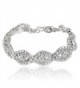 Miraculous Garden Crystal Rhinestone Bracelet - Silver Plated White Crystal - CK12H11WNZ7