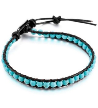 MOWOM Bracelet Simulated Turquoise Adjustable