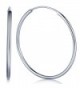 Infinite U Women's Fine 925 Sterling Silver 12-60mm Hoops Polished Round Hinged Sleeper Earrings - Silver-60mm - C512GYMLJC7