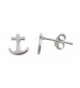 Sterling Silver Polished White- Yellow- Rose Anchor Sea Life Stud Earrings - C212LPGPIX3