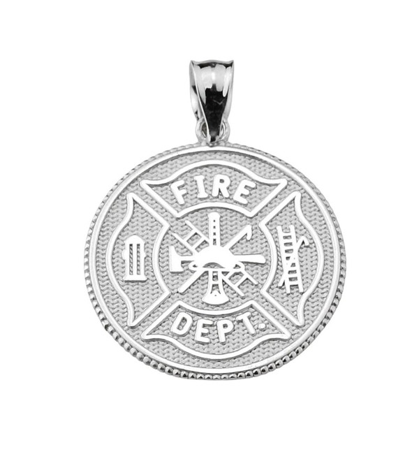 Firefighter Maltese Cross Sterling Silver with Prayer Blessing Pendant - CH1846Z3CX0