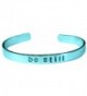 Be Still Hand Stamped Bracelet Aluminum Cuff Skinny Bangle The Killers Quote Inspirational Message - CE11JANVD9L