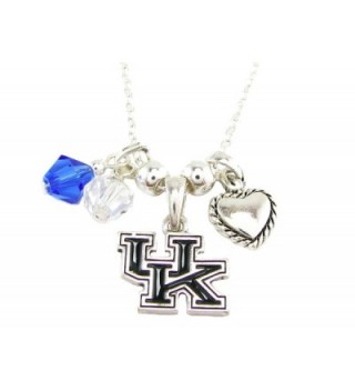 Kentucky Wildcats Blue Clear Austrian Crystal Heart Silver Chain Necklace UK - CY11R23DS6D