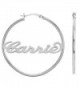 Ouslier Personalized 925 Sterling Silver Hoop Name Earrings 1" 1.5" 2" Custom Made with Any Names - Silver - C3182GUXLEY