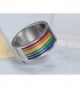 LGBT Rainbow Enamel Lesbian Jewelry in Women's Band Rings