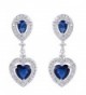 EVER FAITH Women's Cubic Zirconia Wedding Elegant Teardrop Love Heart Dangle Earrings Silver-Tone - Blue - CE17WW08YEY