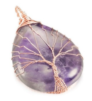 MOWOM Pendant Necklace Simulated Amethyst in Women's Pendants