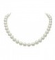 Rosemarie Collections Women's Classic Cream Faux Pearl Strand Necklace 18 Inch - CV12JDOCPKN