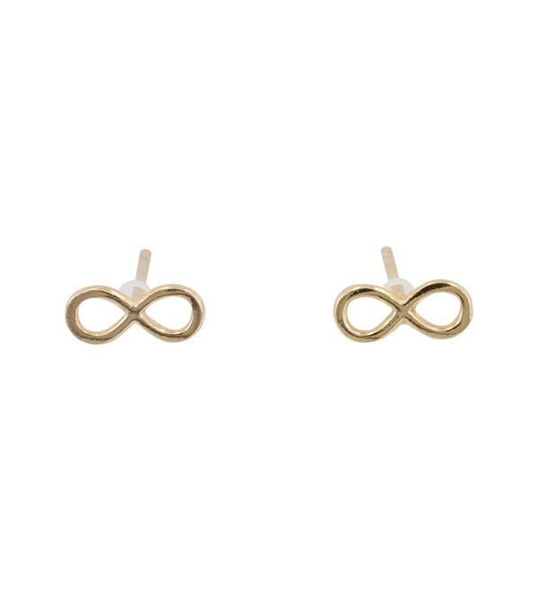 Small Infinity Stud Earrings- 14kt Gold Plated Sterling Silver- Gold Infinity Posts- 6939 - C111M5NCVP9