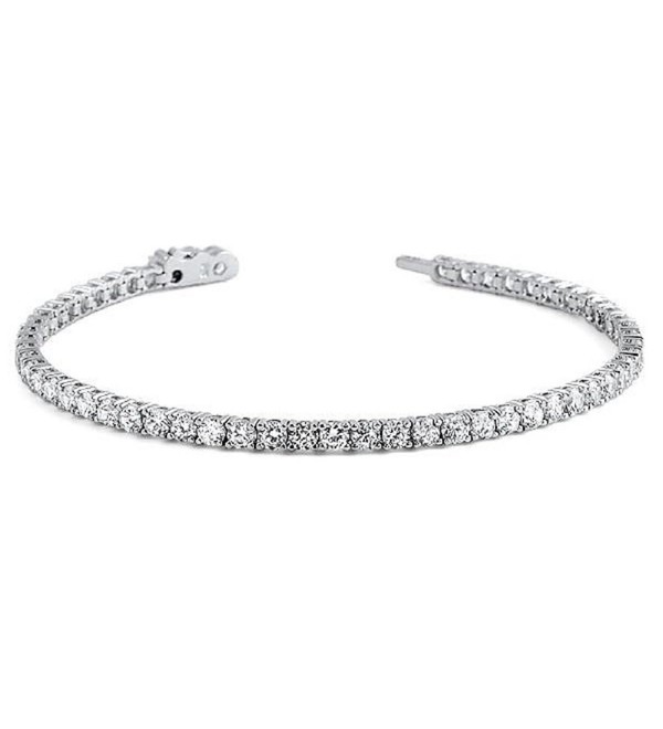 Sterling Silver Round Cut 3MM Cubic Zirconia Tennis Bracelet- Classic- Elegant design - CV187RMGN0X