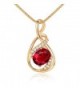 GULICX White Gold Tone/Gold Tone Artistic Ruby Color Red CZ Chic Pendant Necklace - CO11ZS2OGL1