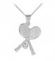 925 Sterling Silver Tennis Racquets and Ball Sports Pendant Necklace - C1125WE44KH