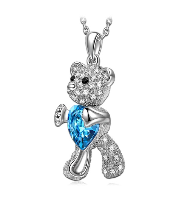 QIANSE "The Brave" Bear Necklace Made with Swarovski Crystals - Give you warmth- strength and courage - C2185N5LGO8