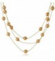 Signature 1928 "Collection" Adjustable Strandage Necklace- 16" - Gold-Tone/Golden Pearl - CH11D4F16FD