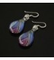 Sterling Painted Multi colored Teardrop Earrings