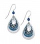 Silver Forest Blue & Silver Tone Teardrop Dangle Earrings - C91192GRLAL