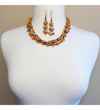Thread layered Necklace Dangle Earrings