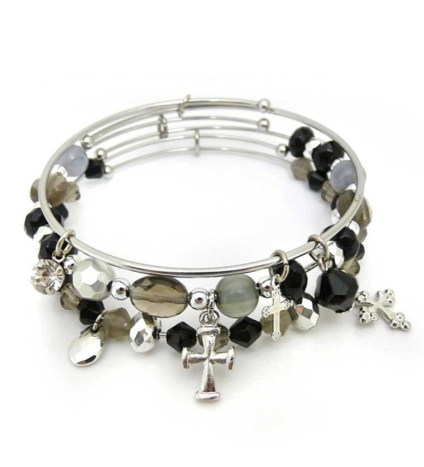 KIS Jewelry Symbology Crosses Bangle Bracelet - CZ1280K8PAJ