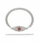 Divoti Custom Engraved Victorian Art Deco Medical Alert Bracelet -Knot Links Chain-TP Red - CE1808MHE3I