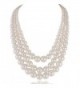 Kalse Multiple 3 4 5 Layer Simulated Pearl Strand Bib Pendant Long Necklace 22.5"-25" - CJ12IYXZ1V9