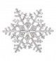 EleQueen Women's Winter Snowflake Clear Brooch Pin - CL128CG39HV
