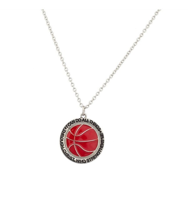 Lux Accessories Basketball I Can Do All Things Through Jesus Christ Who Strengthens Me Sport Necklace. - CW129GCMGP1