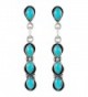 Southwest Style Earrings Genuine Turquoise & 925 Sterling Silver dangle earring gemstone jewelry - Blue - CX12K908HMP