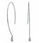 Bling Jewelry Sterling Silver Modern Long Curved Wire CZ Threader Earrings - C6129SH10DX