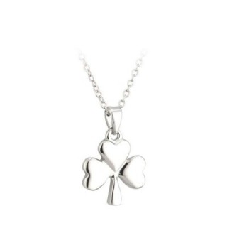 Shamrock Necklace Rhodium Plated Irish Made - CY116HG51BB