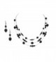 Unique Handmade Jewelry Black Crystal Necklace Earring Jewelry Set - C011ZQJCEMJ
