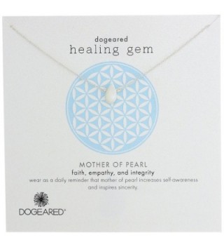 Dogeared Lasting Healing Gems Mother-of-Pearl Pendant Necklace - Silver - CS11IZCC5LT