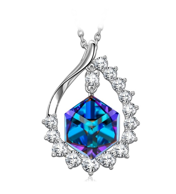 SIVERY Mothers Pendant Necklace Swarovski - Blue - CA17YYH3IMX