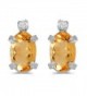 Sterling Silver Oval Citrine and Diamond Earrings - CP118AF63QX