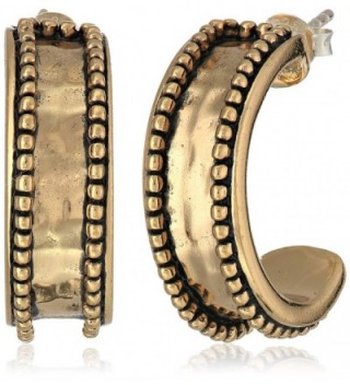 Barse "Basics" Beaded Bronze Hoop Earrings - CZ11D0513PP